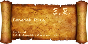 Benedek Rita névjegykártya